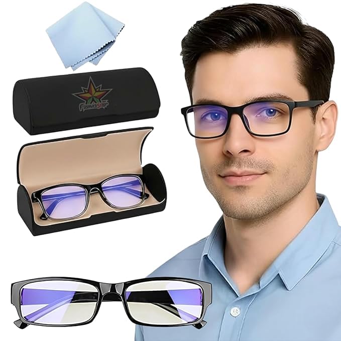 Auto Focus Reading Glasses, Blue Light Blocking, Rimless Frame, Adjustable Focus for Men and Women Auto Adjusting Optic Magnifying Readers, Computer Screen