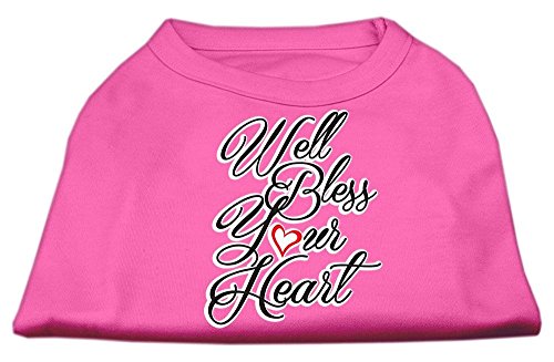 Mirage Pet Products 51-172 SMBPK Well Bless Your Heart Screen Print Bright Pink Dog Shirt, Small