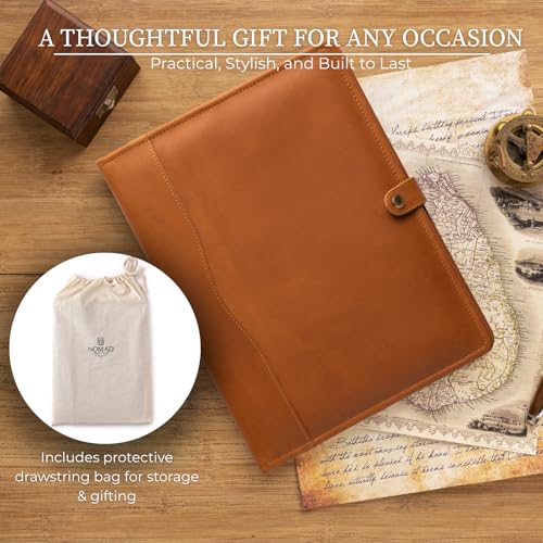 Image of Leather Portfolio, Leather Binder with Pen, Leather Portfolio for Men and Women, Leather Padfolio, Leather Folder, Portfolio Binder, Business Portfolio Men and Women