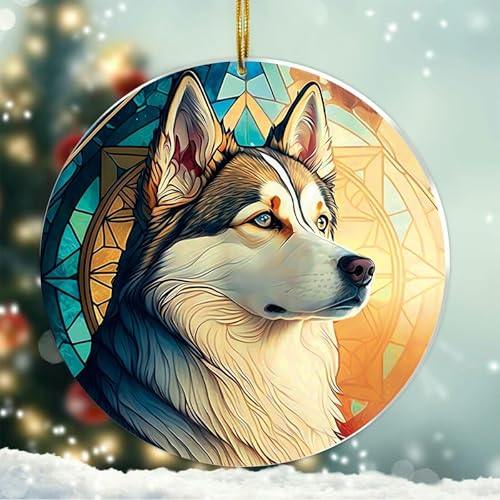 Husky Dog Gifts 2024 Weihnachtsdekoration für Baum, Andenken für Husky-Liebhaber Husky Dog Gifts 2024 Weihnachtsdekoration für Baum, Andenken für Husky-Liebhaber