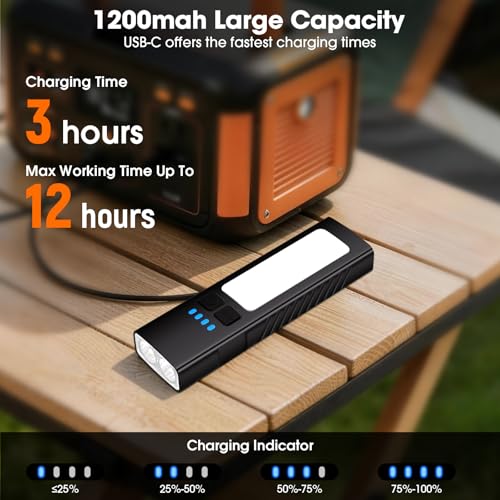 Image of 2pack Rechargeable EDC Flat Flashlight with COB Lights, UV Blacklight, Red, Super Bright LED Combo 3in1 Portable Pocket lights, Pocket Mini Magnetic EDC Flashlight with Clip for Working, Repairing