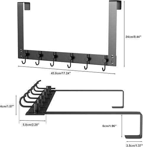 Miniatura 2 de VAEHOLD - Ganchos para colgar la ropa para poner sobre la puerta, organizador resistente con ganchos para puerta para toallas, abrigos, bolsas y