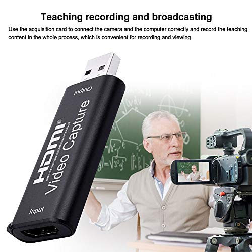 Video Record Card, Game Video Capture Dongle for Computer, Live Streaming Adapter HD 1080P USB2.0 HDMI Mini Aluminium Alloy Computer Components