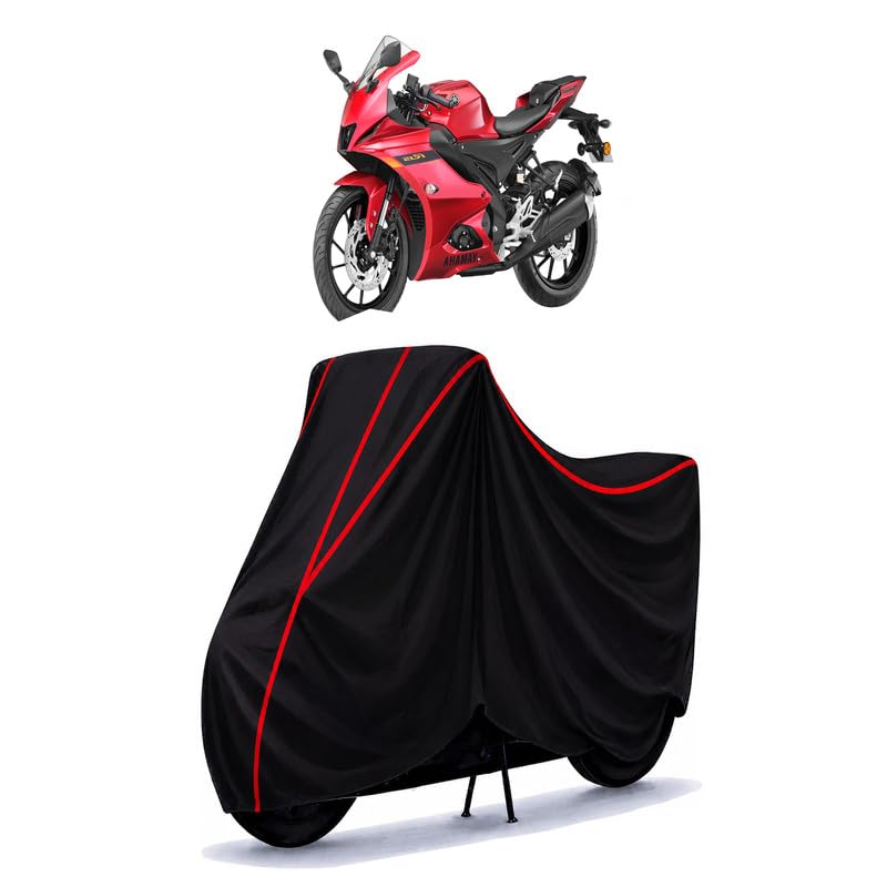 Image of YZF R15S Water Resistant Bike Cover for All Motorcycles & Scooters | Heavy Duty Premium Taffeta Fabric | UV Protection, Dustproof, Scratchproof | All Weather Two Wheeler Body Cover with Elastic Bottom