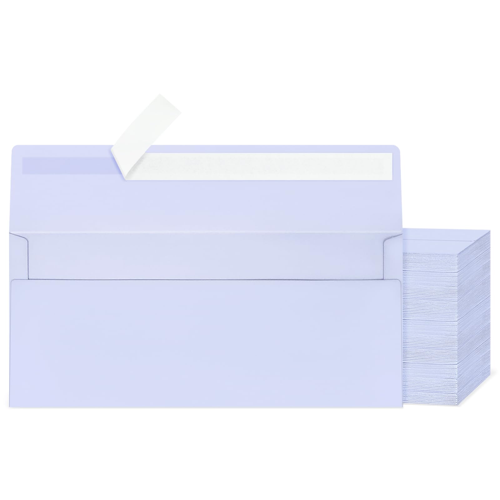 200 Pcs #10 Light Purple Envelopes Letter Size Self Seal, Business Envelope