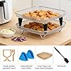 Air Fryer Rack Square,8.2 inch Stainless Steel Air Fryer Grill Basket with 25pcs Liners Stackable,6-8 QT Air Fryers Accessories for Cosori, Instant Vortex 6QT XL, Ninja Pro XL 6.5 QT #5