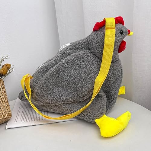 Chicken Purse Cute Chicken Bag Fluffy Hen Shoulder Plush Handbag Crossbody Purse,Funny Animal Cartoon Crossbody Bag3