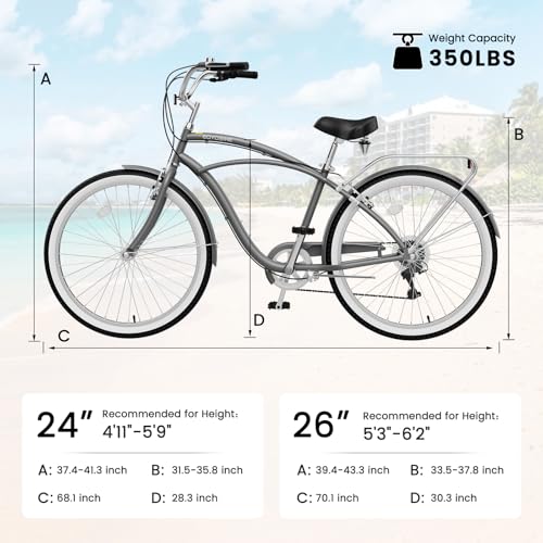 EOYOBIKE 7-Speed Cruiser Bicycle