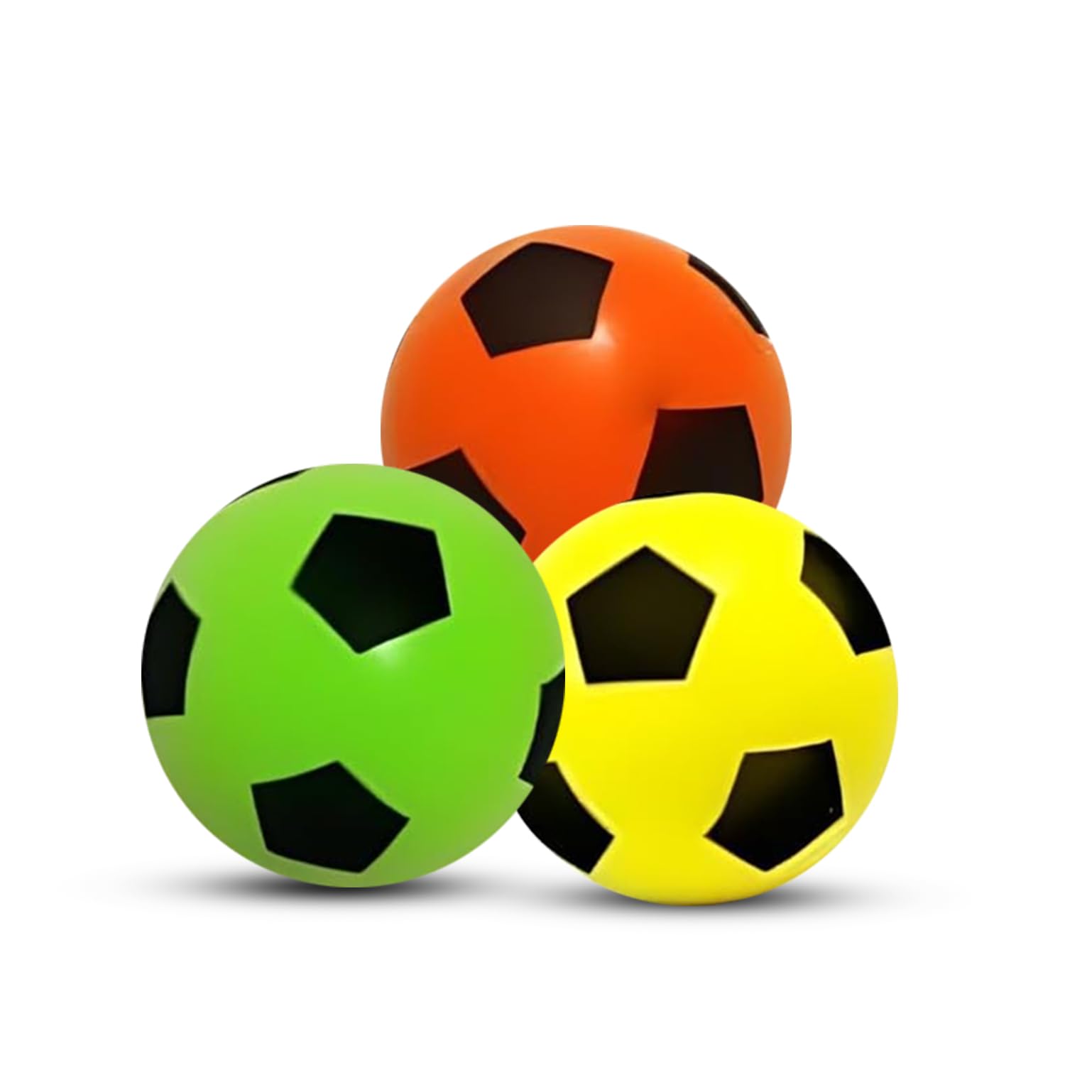 MIXEL Soft Foam Sponge Ball, Soft, Sports And Daily Activities, Durable Foam, Comfortable And Safe Experience, Hand-Eye Coordination, Indoors Or Outdoors, Random Colours, (3 Pcs)