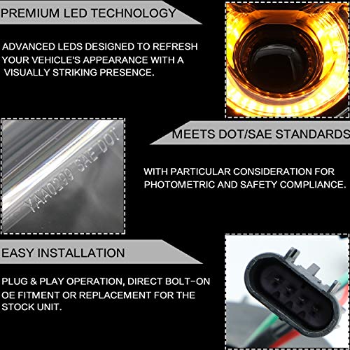 VLAND Headlights Assembly Fit for 2008-2014 Dodge Challenger 3rd Gen Coupe, Front light with Sequential Indicator Halo, W/Dual Beam Lens DRL, Plug-n-Play Headlamp - Image 5