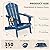 BRIOPAWS Folding-Adirondack-Chairs Set of 4 | HDPE Plastic | Fire Pit Chair | Cup Holder | Curved Back | All Weather | for Outdoor Backyard Deck Patio | Blue