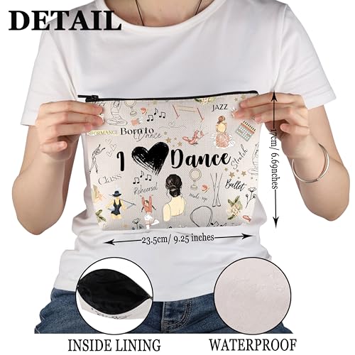 PYOUL Dancer Gift Dance Lover Makeup Bag Dancing Dance Theme Cosmetic Bag Dance S-tudent Dance Teacher Gift Zipper Travel Bag (Dance Lover Bag) - Image 2