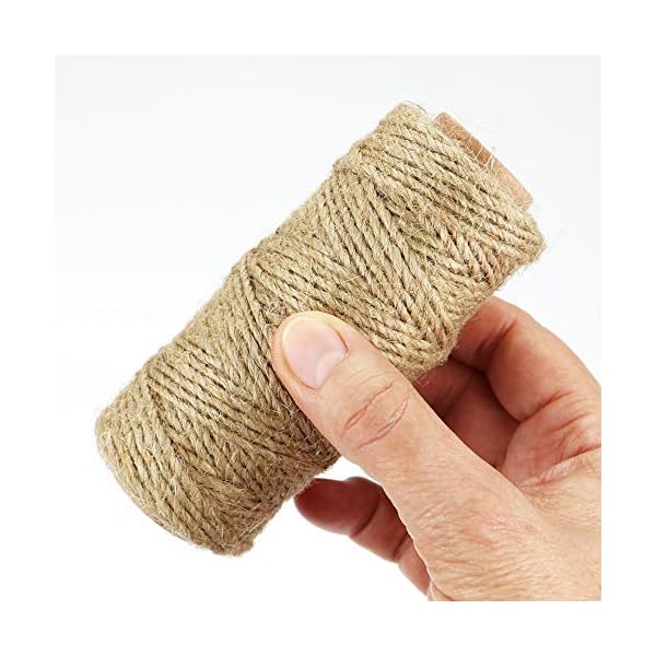 com-four® 4-teiliges Set Juteband und Baumwollschnur - Jute-Schnur zum Einpacken und Dekorieren - Kordel als Paketschnur… – Bild 5