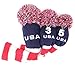 BIG TEETH Knitted Golf Club Head Covers Set of 3 Driver 460cc Fairway Hybrid UT Covers Pom Pom with Number Tag (A Set of 3)