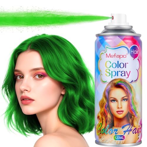 Green Hair Spray Temporary Hair Color Spray for Kids Women Men Temporary Hair Dye Washable Temporary Hair Color Wax Dye Hair Coloring Natural Gel for Party World Cup 2026 Cosplay(Green 4.06oz)