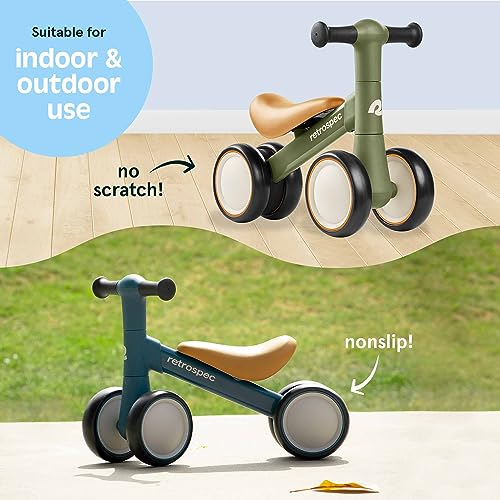 image for Retrospec Cricket Baby Walker Balance Bike with 4 Wheels for Ages 12-2