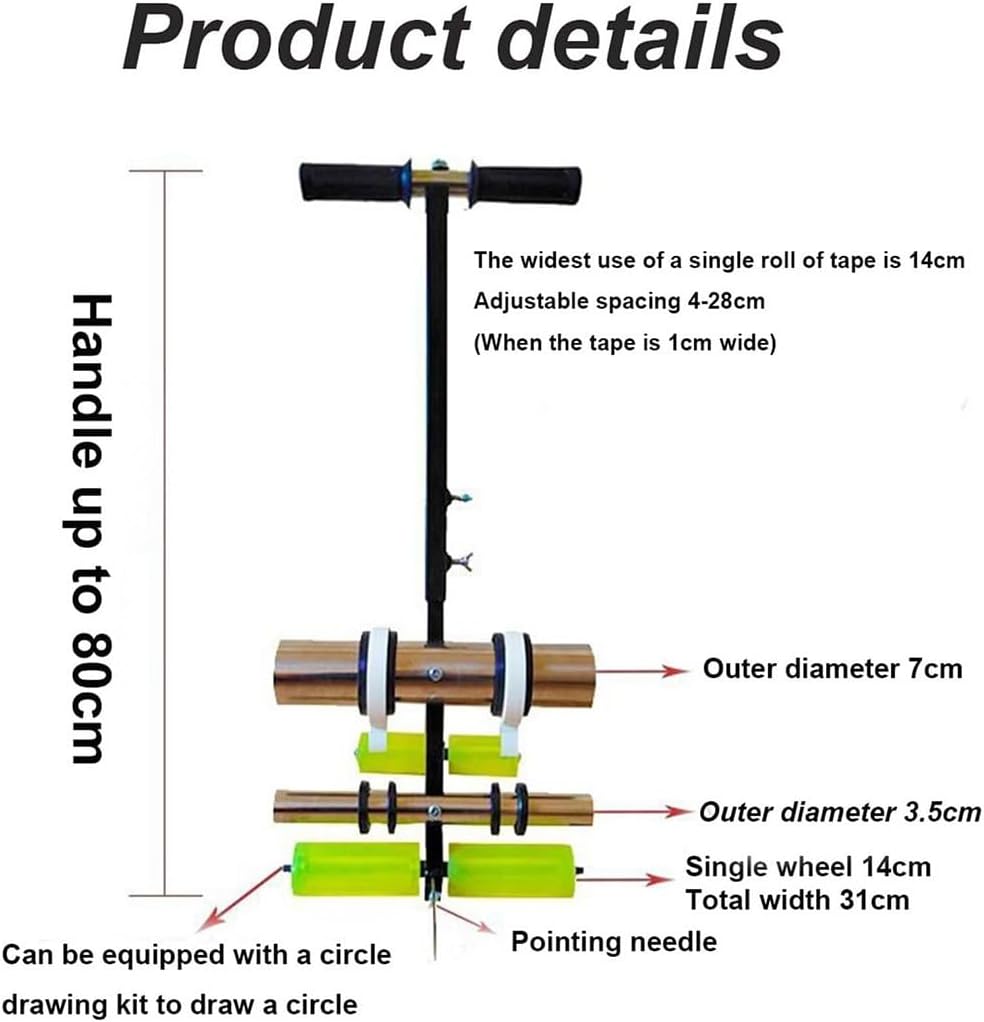 Tape Marking Machine, Road Marking Machine,Wheel Transfer Line Marking Machine, Manual Floor Tape Applicator for Line Marking/Spray Painting