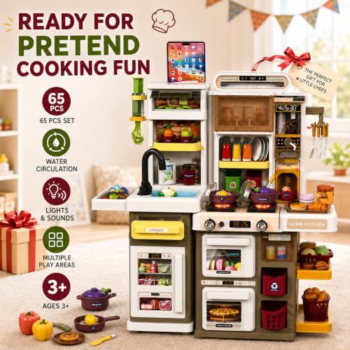 Image of Kids Kitchen Play Set with Lights & Sounds (66pcs)