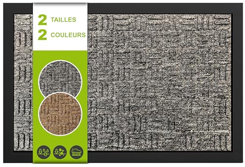 SQUATCH® | Tapis extérieur en Caoutchouc et Polypropylène | Paillasson Durable et Antidérapant | Utilisable Toute l'année | Facile à Nettoyer | Modèle SUPRĒME (Anthracite, 40x60cm)