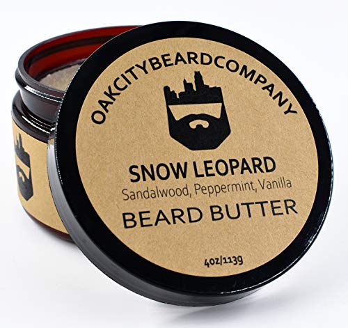 Oak City Beard Company - Snow Leopard - 4 Ounce - Beard Butter - Beard Conditioner - Sandalwood - Peppermint - Vanilla