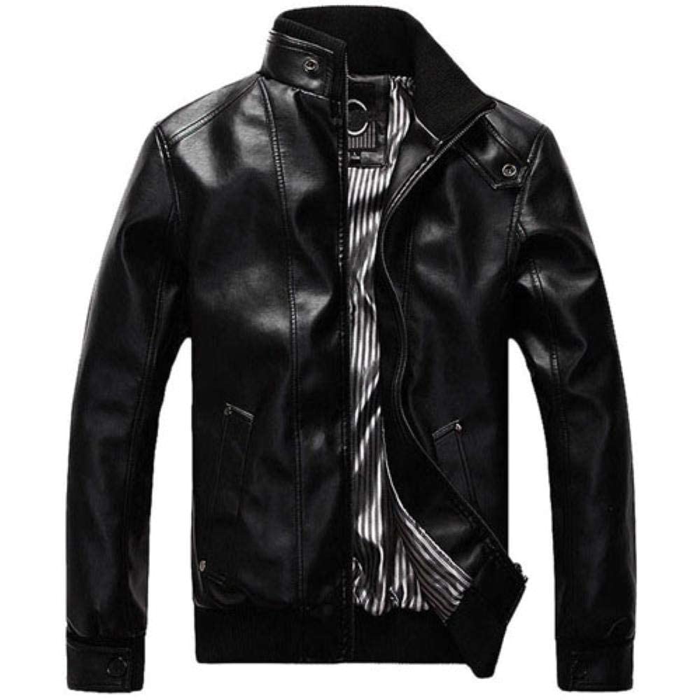 Amazon.co.jp: ジャケットメンズカラーPuレザーコートブラックブラウン