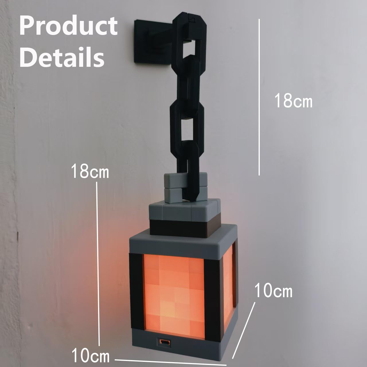 Pixel Wandlichter für Kinder, 16 Farben LED Stimmungslicht mit Fernbedienung & Dimmfunktion Retro Pixel Laterne USB-Akku Wandlampe für Kinderzimmer Schlafzimmer Gaming Geschenk