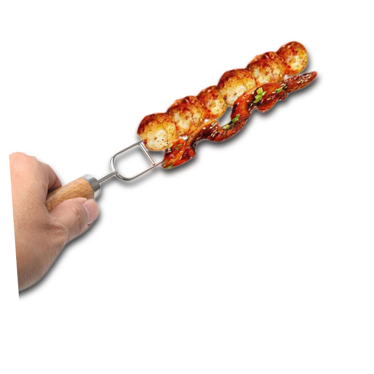 10 pezzi Spiedini Barbecue in con in Legno Extra per Grigliate Sicure e Pratiche Spiedini per Carne e Verdure Riutilizzabili Facili da