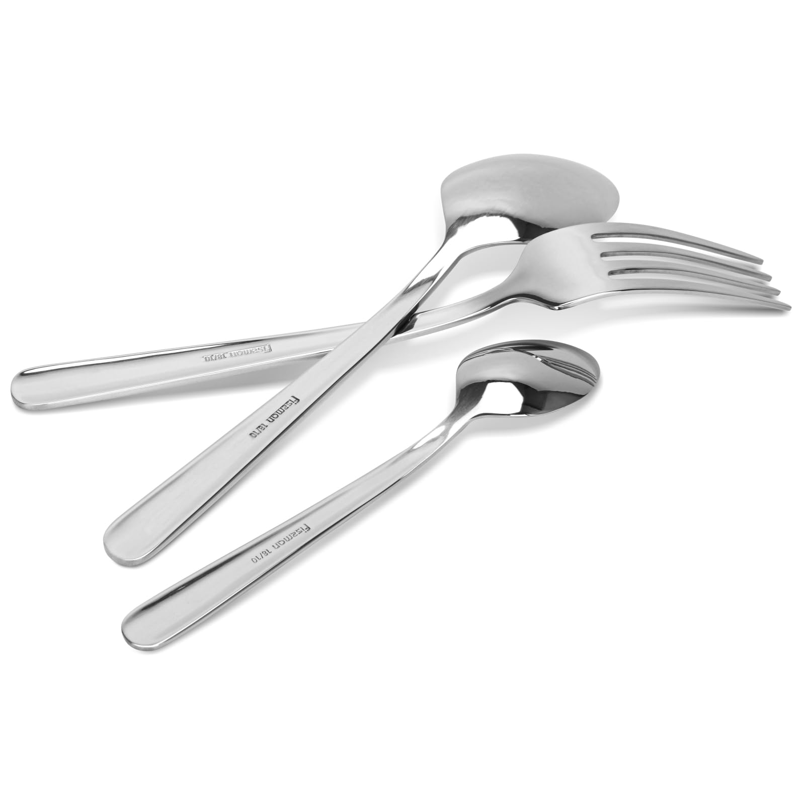 Fissman Turín - Cubertería de 18 piezas de acero inoxidable 18/10 de grado alimenticio, metal duradero, acabado espejo, uso en el hogar, restaurante y hotel