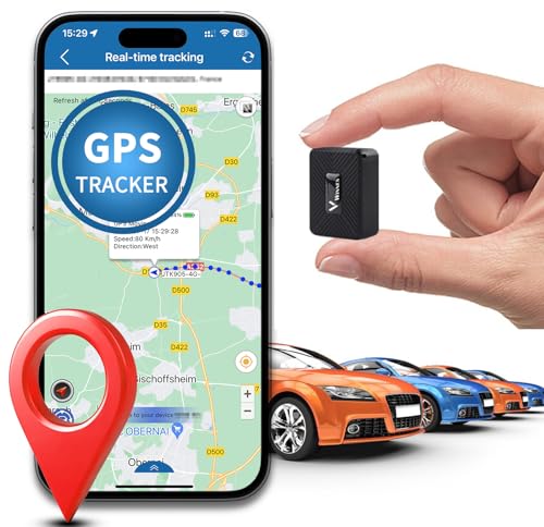 Micro GPS Tracker mit Magnet Echtzeit Satelliten Standort Tracking Portable Mini GPS-Tracker mit Geo-Zaun Alarm und kostenlose App Ortungsgerät für Auto Moto Kinder Fahrrad