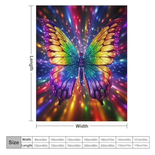 Couverture super douce et moelleuse 3D Papillon au toucher luxueux