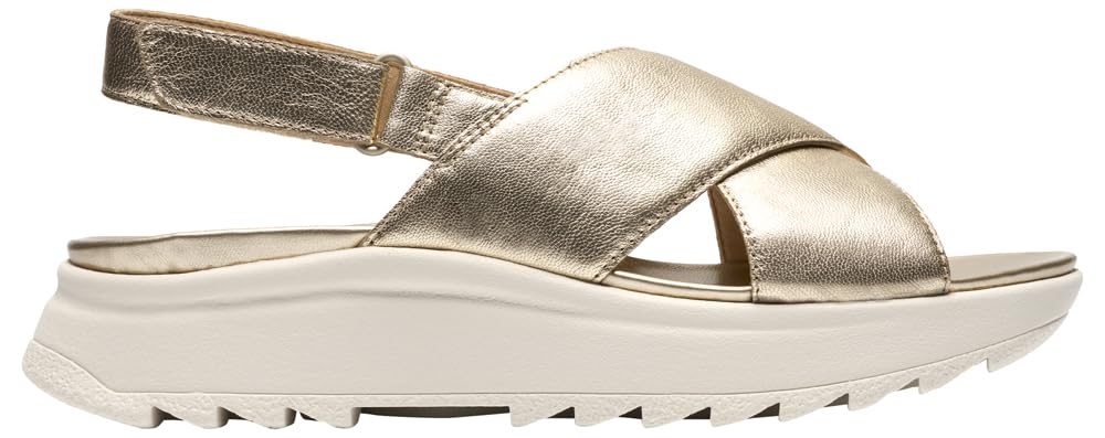 Clarks DashLite Wish Womens Gold Leather, 3.5