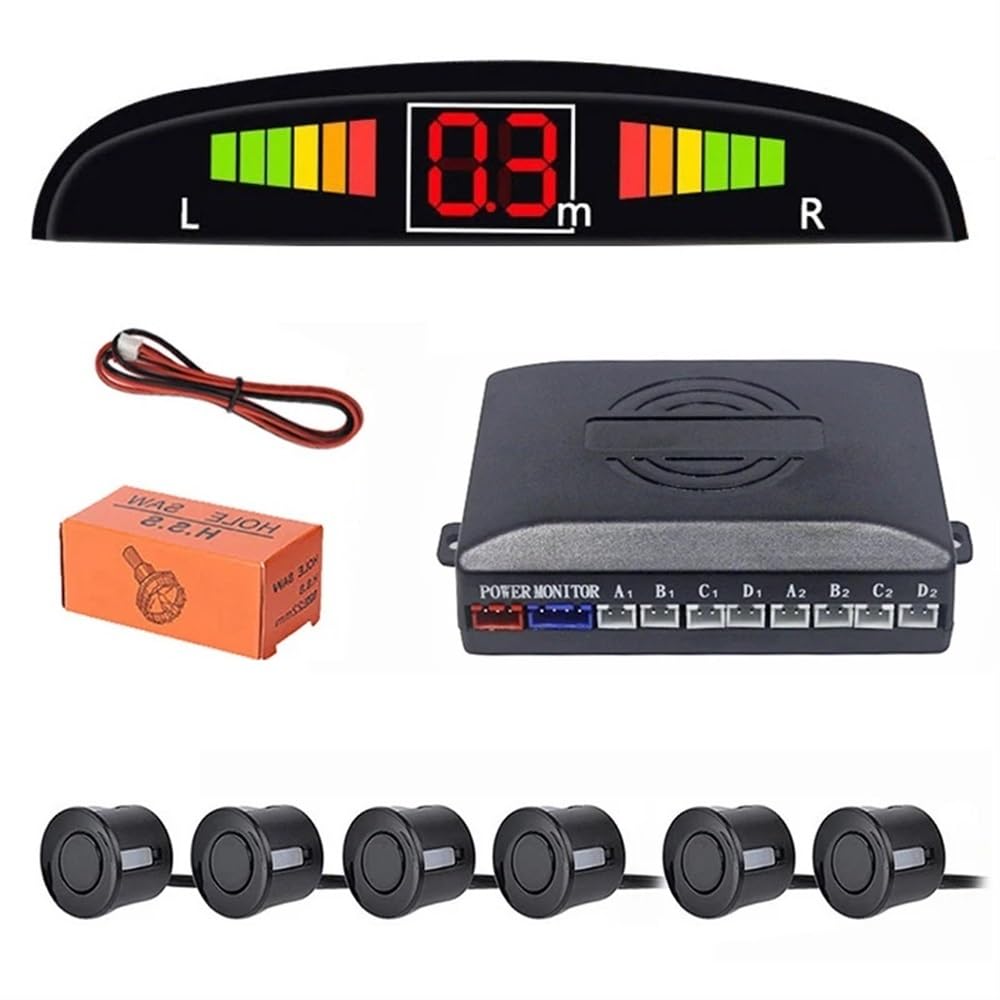 Kit sensori parcheggio Sensore di parcheggio con display digitale | Sensore di parcheggio con display digitale per auto con di rilevamento del monitor radar di parcheggio di retromarcia