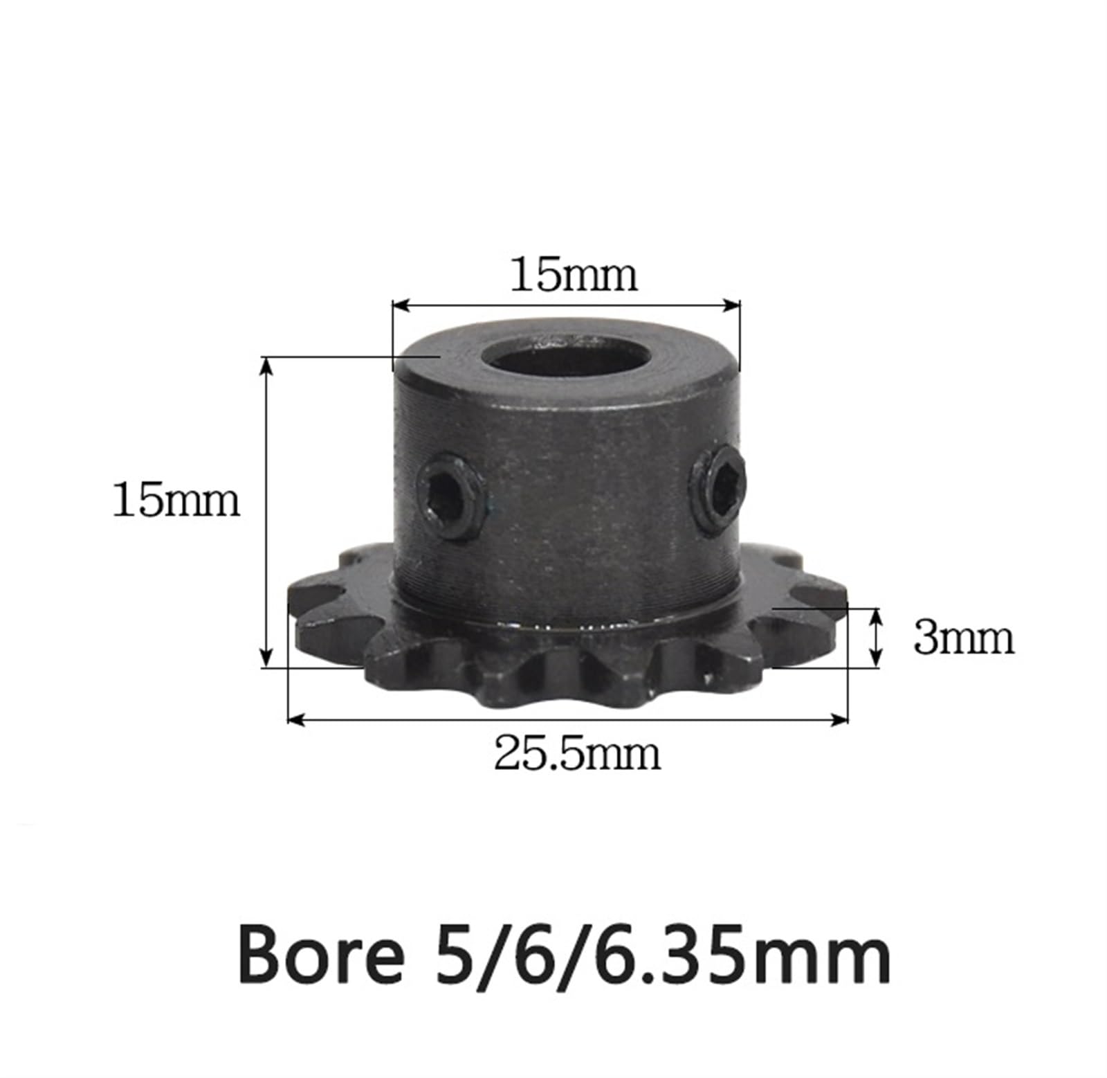 Bevel Gear Pinion Hardware Mechanical 1pcs 11T 04C Sprockets for Roller Chain 11 Teeth Steel Gear Industrial Drive Sprocket Wheel Bore 5 6 6.35 8mm(6mm)
