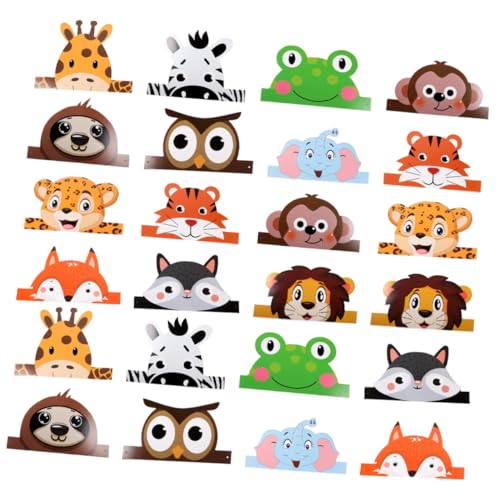 iplusmile 24pezzi Cappelli di Carta per Compleanno Tema Animali della Giungla Cappelli Corona per Feste per Ragazzo Ragazza Decorazioni per Feste di Compleanno Tema Animali per Bambine Acces