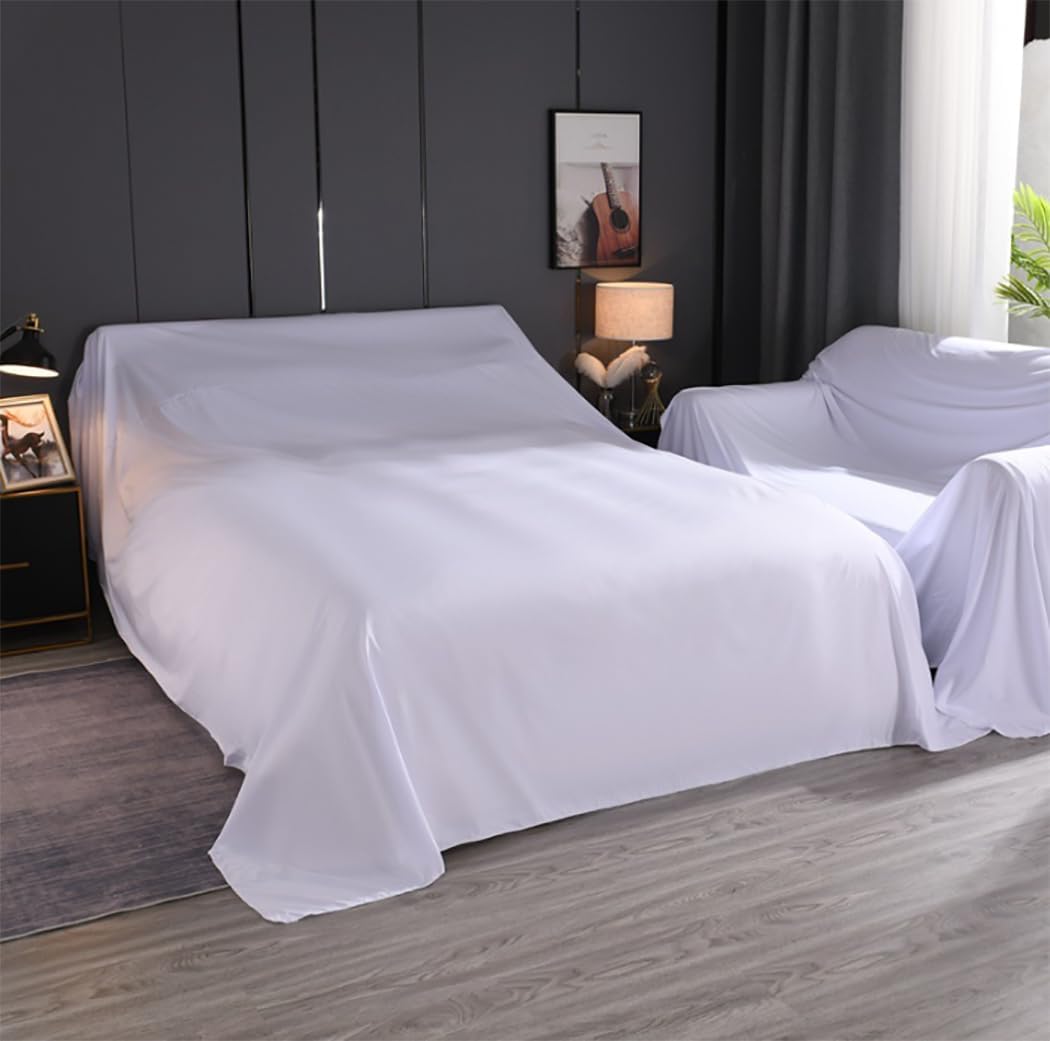Indoor Furniture Dust Cover – Protective Dustproof Covers for Tables, Chairs & Large Sofas, Includes Mattress Protectors and TV Sofa Cover (White,94x275inch)