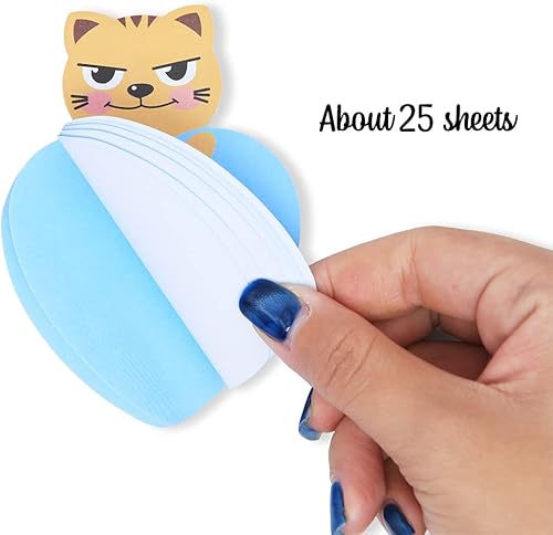 Miniatura 3 de Paquete de 24 notas adhesivas de animales lindos, 8 patrones de notas de mensaje de dibujos animados, pollo, ratón, tigre, cachorro, conejo,