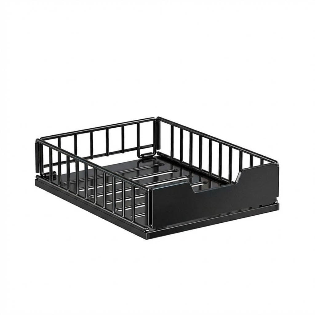 Aptliton Heavy Duty Pull Out Cabinet Organiser, Slide Out Kitchen Drawer Basket with Smooth Sliding Rails, Metal Storage Shelf for Cupboard Pantry Under Sink