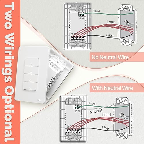 Moes ZS-B-US2-WH-MS Zigbee Smart Switches 2 Gang, No Neutral Wire thumb #2