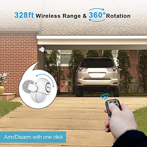 Motion Sensor Alarm with Siren, Wireless Infrared Home Alarm Systems, DIY PIR Motion Detectors with Remote Control, 125dB Shed Alarm for Shop/Office/Home Security (White)