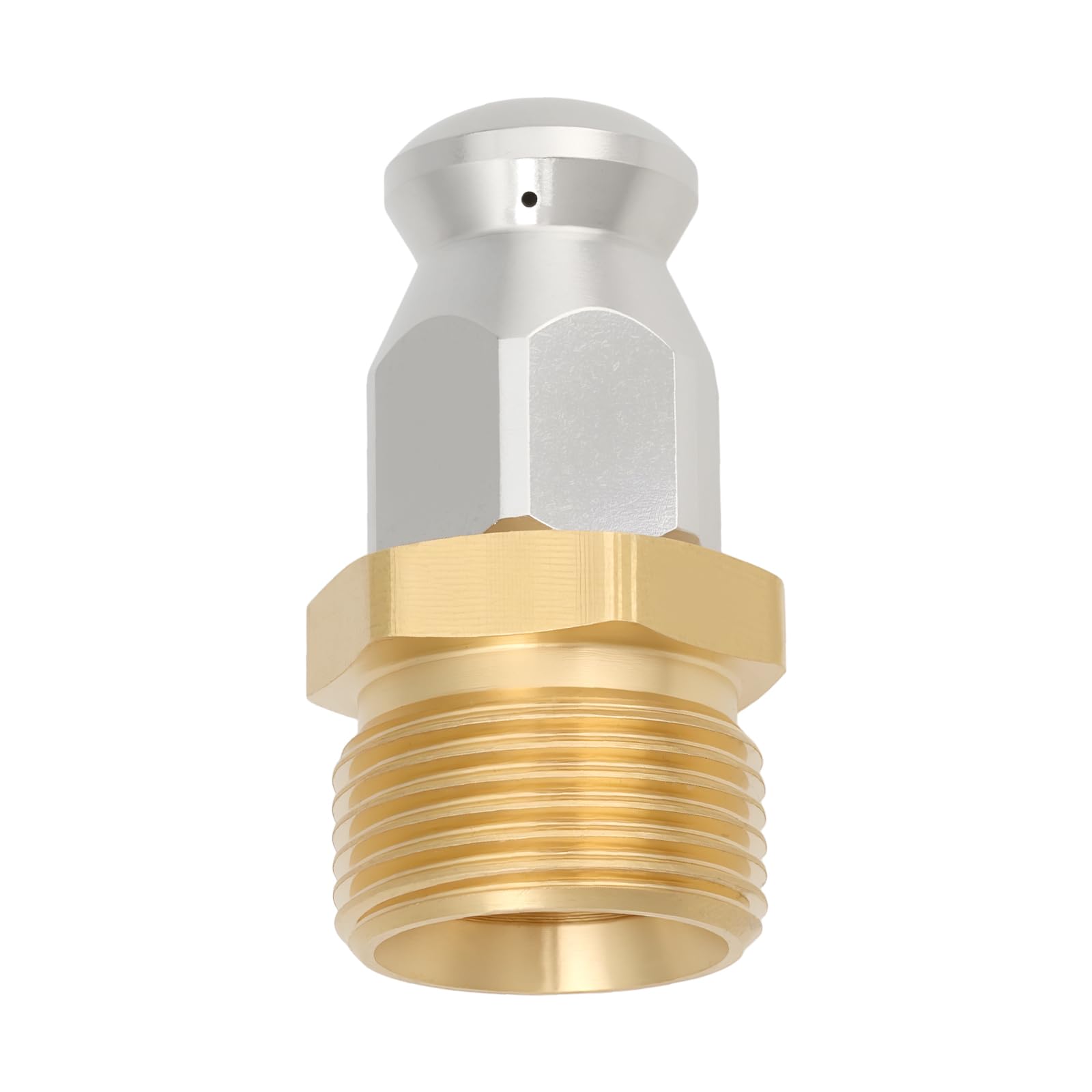 Briny River 1x M22 Male Pressure Washer Drain Cleaning Nozzle 14mm Hole Stainless Steel Pipe Flushing Unclogging Nozzle
