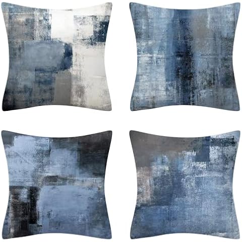 Vellichor Europe Blue and Grey Cushion Covers Cover