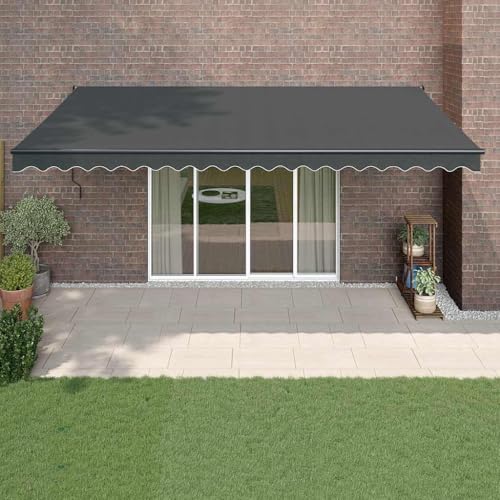 Emmtore Toldo retráctil Aluminio y Tela Gris Antracita 5x3 m, toldos Exterior terraza