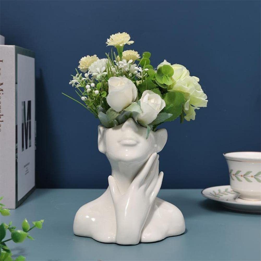 Piccolo vaso in ceramica bianca, vaso moderno minimalista a coste per fiori freschi, fiori secchi, vaso decorativo per soggiorno, ufficio, cucina | Leroy Merlin