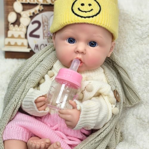 18 Zoll lebensechte Reborn-Babypuppe, Ganzkörper-Silikon, Baby-Mädchen, anatomisch korrekt, Neugeborenes, echtes Leben, waschbar, mit offenem Mund, Geschenk für Großmutter – Bild 7