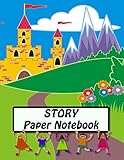  Story Paper Notebook: Composition Draw and Write Lines Primary Handwriting Journal For Kindergarten - 3 Grade Half Lined & Dotted and Half Drawing Space 8.5x 11  Castle Cover Print