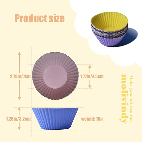 Miniatura 2 de Juego de tazas de silicona para hornear cupcakes, reutilizables y antiadherentes, juego de tazas para muffins para fiestas, Halloween, molde para