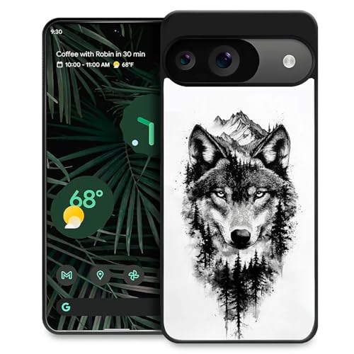 Coque Google Pixel 10 Pro XL pour fille avec motif tête de loup artistique en silicone