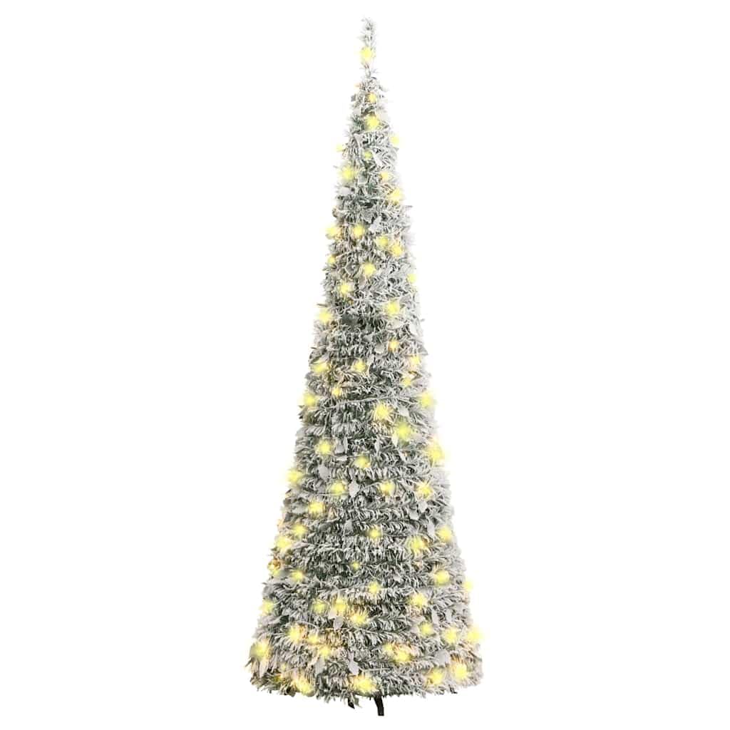 vidaXL Árbol de Navidad Artificial desplegable con Nieve 50 LED 120 cm