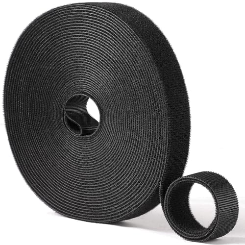 3/4in x 36ft | Hook and Loop Straps Heavy Duty | Double Sided Self-Gripping Strips | Reusable Multi-Purpose Wrap Roll for Home Office Data Center and More