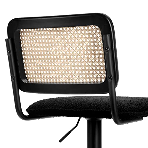 Butacos de Bar Modernos Finnhomy, Set de 2, Diseño Tejido Natural, Asiento Giratorio, Reposapiés y Espaldar de Caña, Altura Ajustable para Isla de Cocina y Comedor, Negro miniatura 7